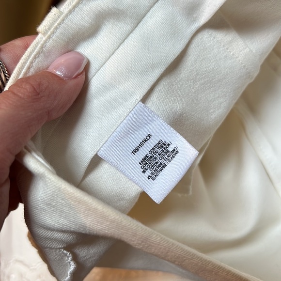 DEREK LAM 10 CROSBY Crop Soft White Trousers with Embroidery Side Panels - Picture 3 of 8